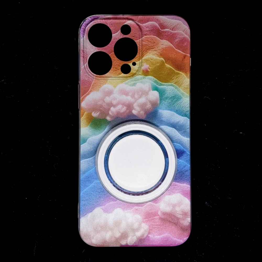 NEW Rainbow Cloud iPhone 15 Pro Max Case w/Grip